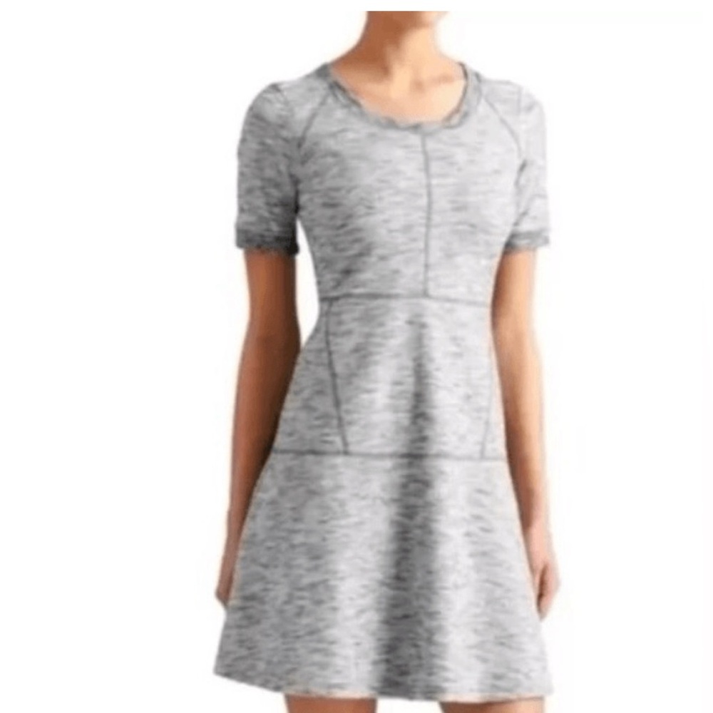 Athleta Heathered Gray Fit & Flare Active Dress Athleisure Mini XS/S Tennis Prep